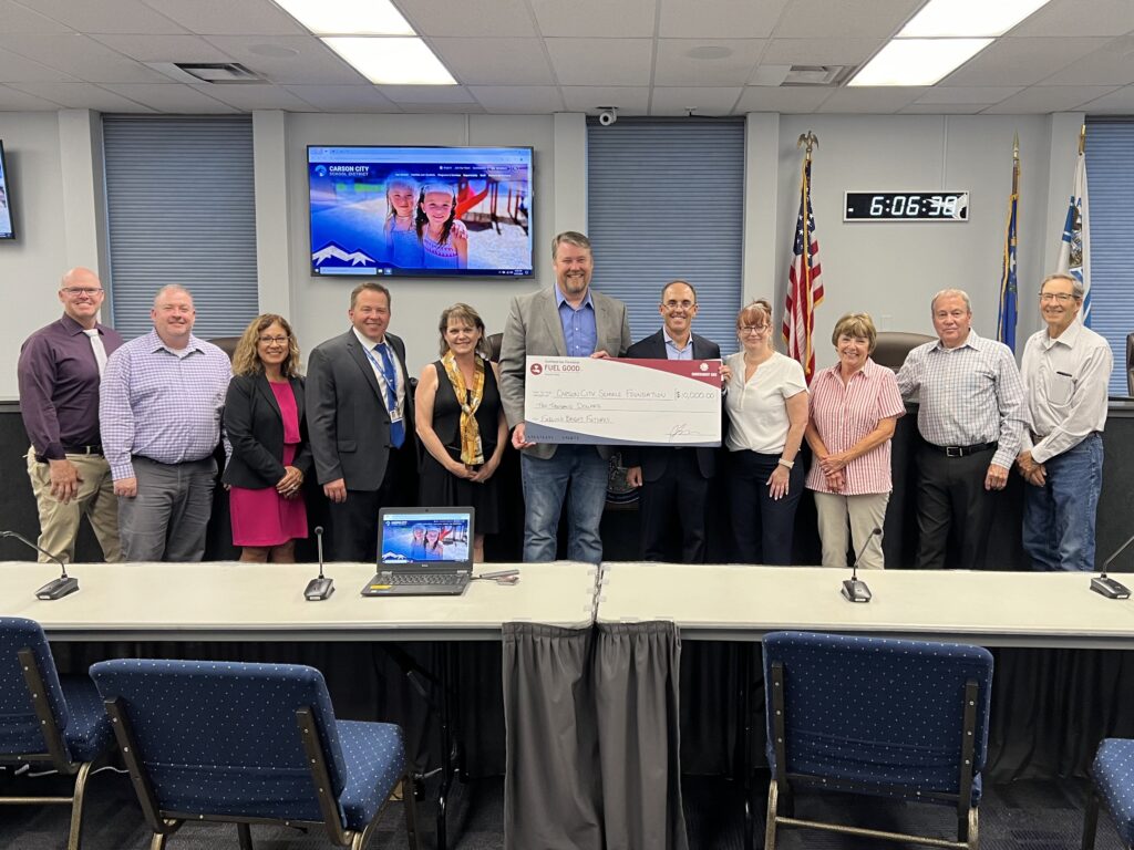 Southwest Gas Foundation representatives present $10,000 donation to Carson City School Board and Carson City Schools Foundation Trustees